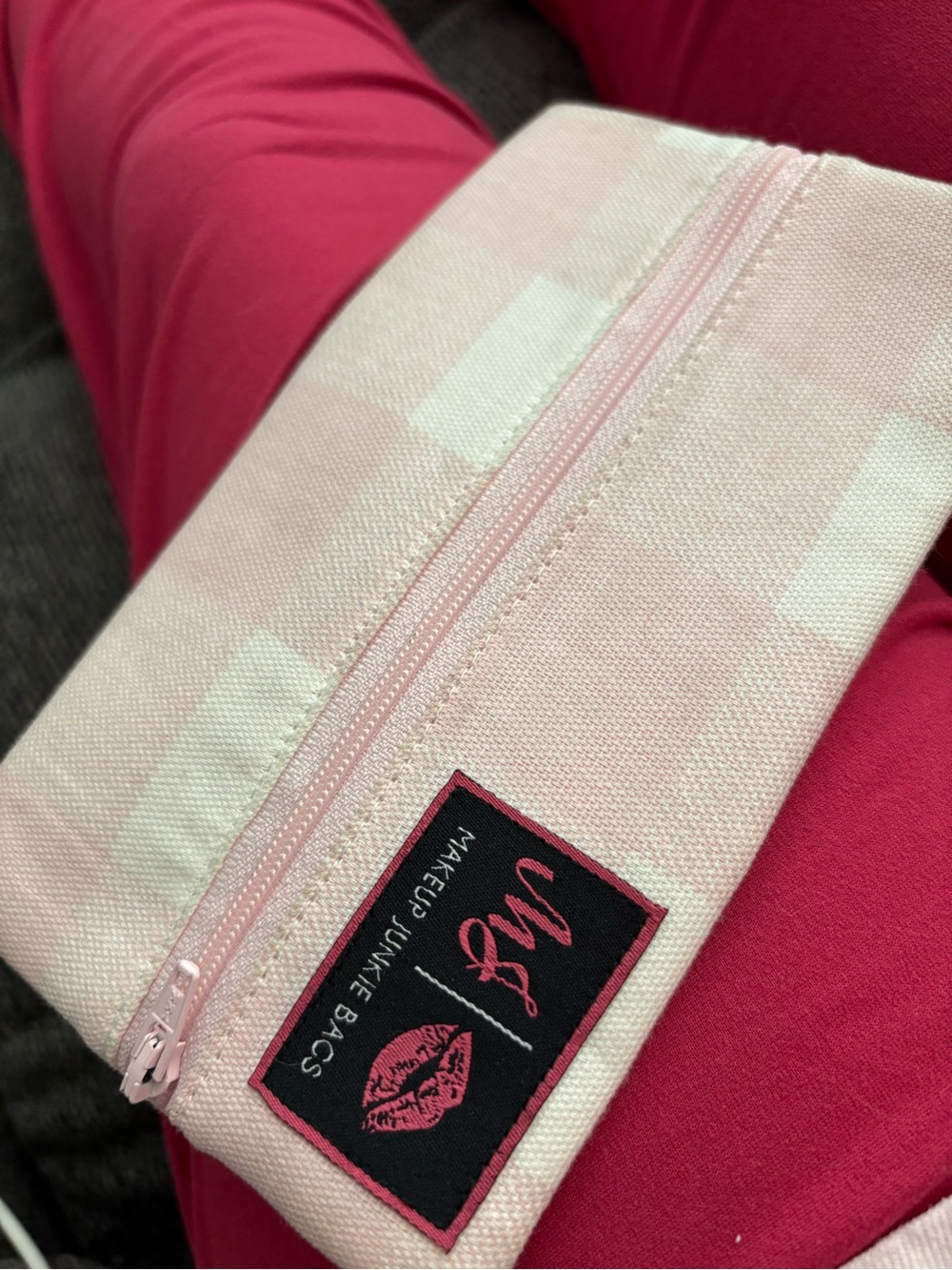 Makeup junkie mini plaid bag